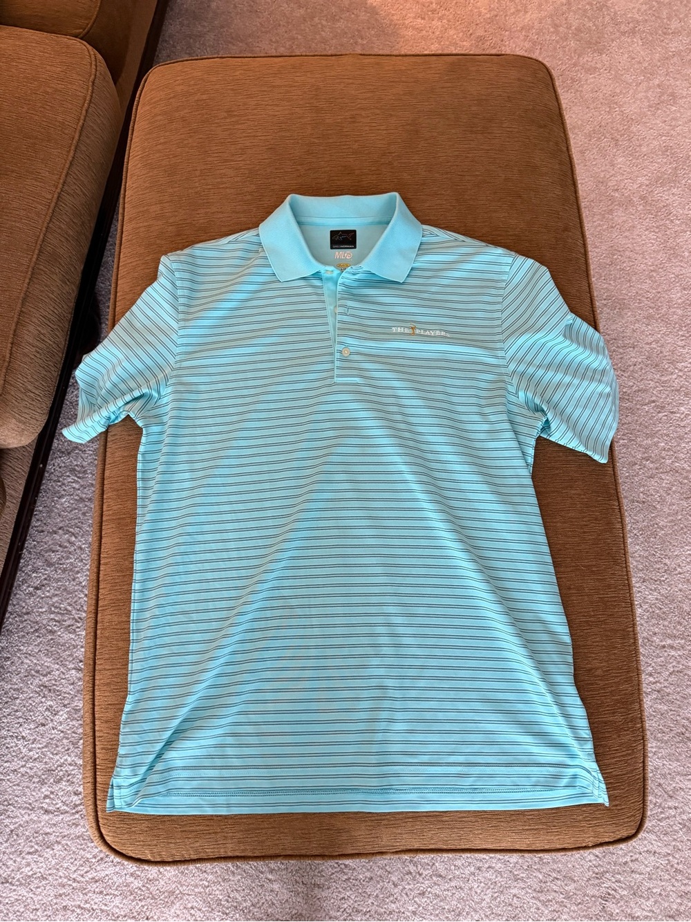 Men's Aqua / Lavender Greg Norman Performance Players Polo (L)